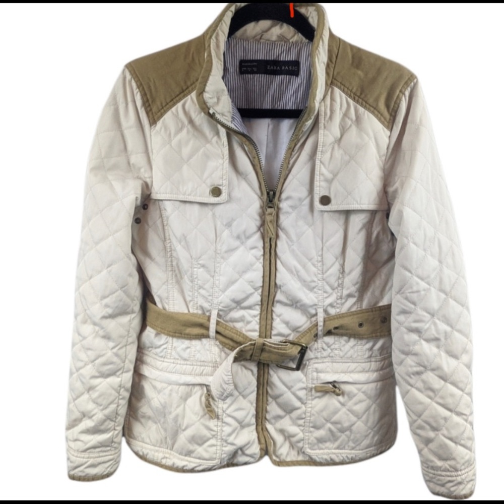 Zara Equestrian Style Quilted Jacket Sz Large